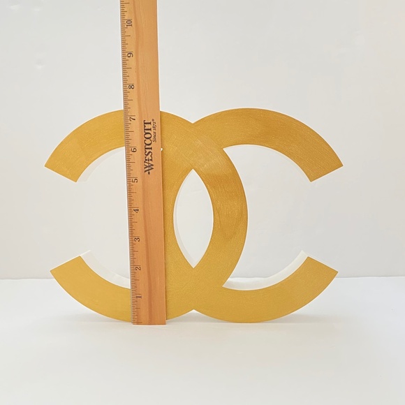 ❗️PRICE DROP❗️ Rare Large CC Gold/White Art Decor - Picture 6 of 6